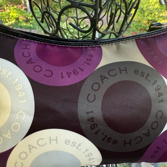 🟣 Coach Circle Dot Print Purse – Purple, Black & Cream 🖤 - Picture 11 of 11